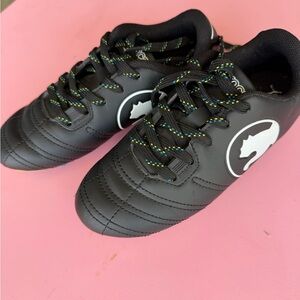 Puma Kids Black Soccer Cleats with White Logo